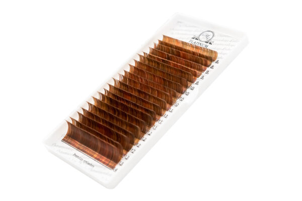 Color Eyelash Extensions Brown/White PLATINUM 0.07 MIX CС 8–14 mm