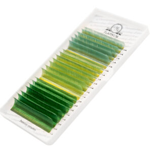 Color Eyelash Extensions MIX Green “Nature’s Energy” PLATINUM 0.07 CC MIX 8–13 mm
