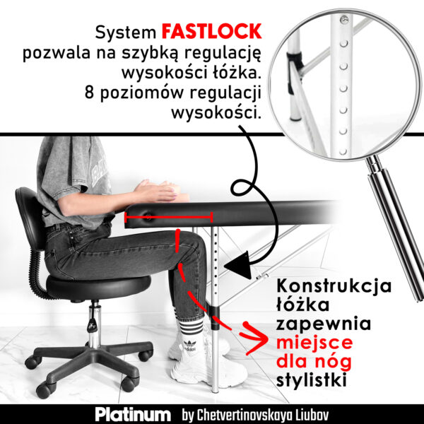 Foldable Cosmetic Bed 60 cm PLATINUM - Image 5