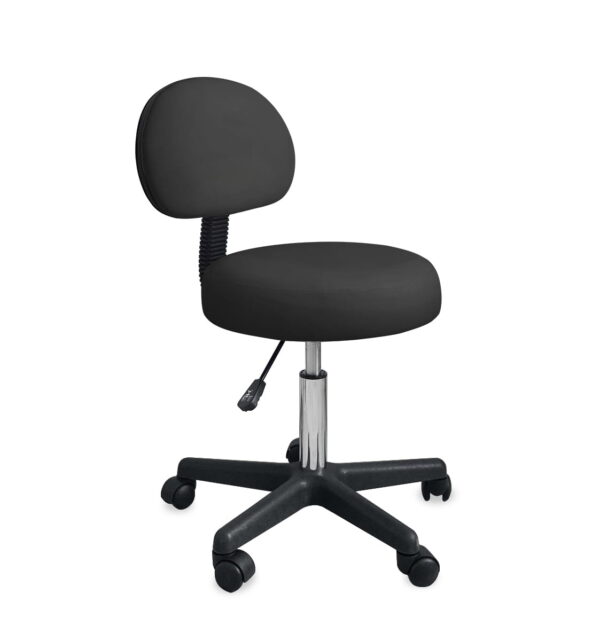 Cosmetic Stool with Backrest PLATINUM