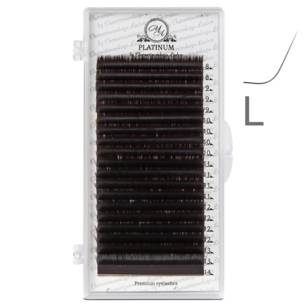 Dark Choco Eyelash Extensions Сurl L 20 lines PLATINUM