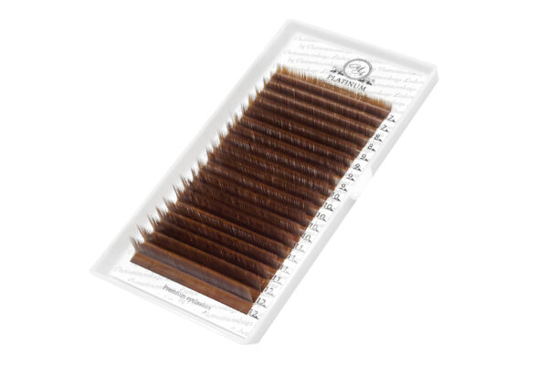 Brown eyelashes PLATINUM/ 20 lines/ mix L curl