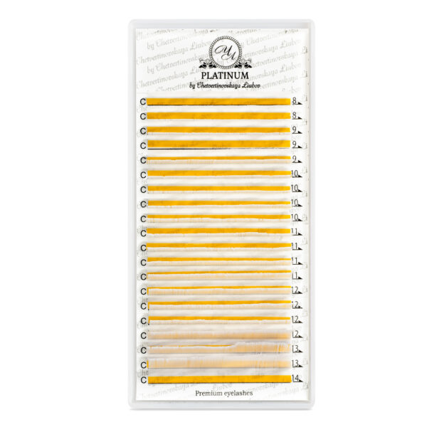 Color Eyelash Extensions White PLATINUM 0.07 MIX 8–14 mm