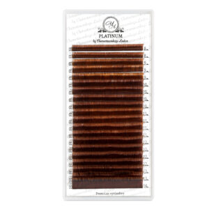 Color Eyelash Extensions Ombre Brown PLATINUM CC MIX 8–14 mm