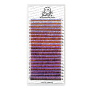 Color Ombre Eyelash Extensions Tricolor (Black/Purple/Blue) PLATINUM 0.07 CC MIX 8–14 mm