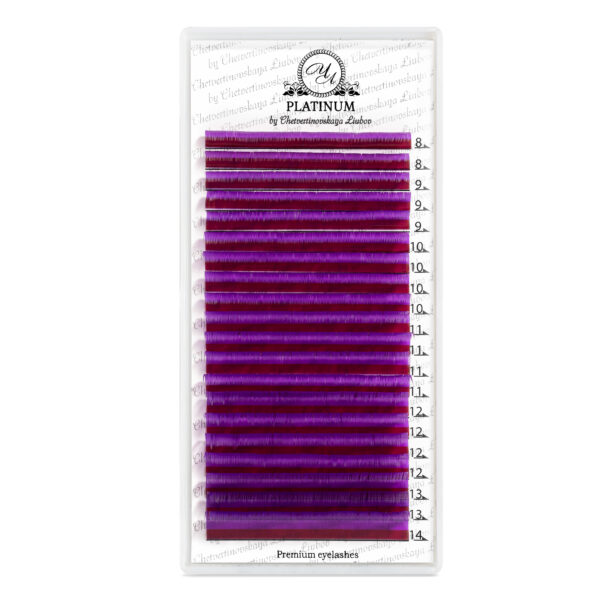 Color Eyelash Extensions Purple PLATINUM 0.07 CC MIX 8–14 mm