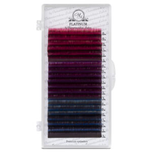 Color Eyelash Extensions Ombre MIX (Pink/Purple/Blue) PLATINUM 0.07 L MIX 8–13 mm