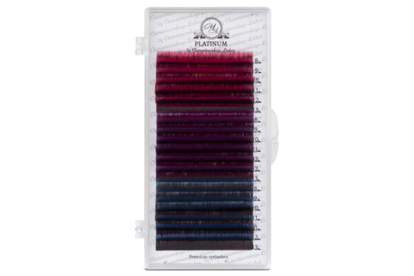 Color Eyelash Extensions Ombre MIX (Pink/Purple/Blue) PLATINUM 0.07 L MIX 8–13 mm