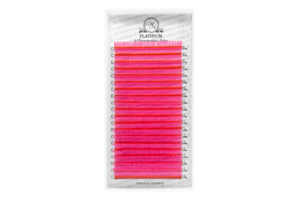 Color Eyelash Extensions Pink PLATINUM 0.07 C MIX 8–14 mm
