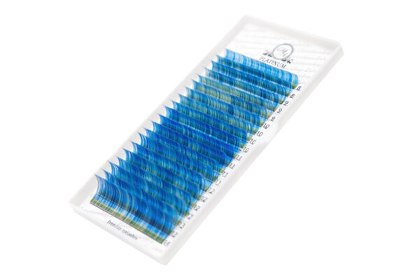 Color Eyelash Extensions Blue/White PLATINUM 0.07 MIX CC 8–14 mm