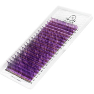 Color Eyelash Extensions Purple/White PLATINUM 0.07 MIX CC 8–14 mm