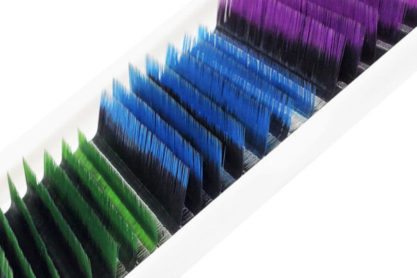 Color Eyelash Extensions Ombre MIX (Purple/Blue/Green) PLATINUM MIX 8–13 mm - Image 3