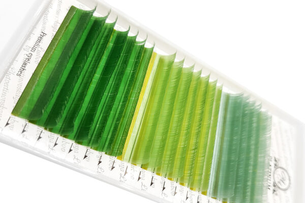 Color Eyelash Extensions MIX Green “Nature’s Energy” PLATINUM 0.07 CC MIX 8–13 mm - Image 2