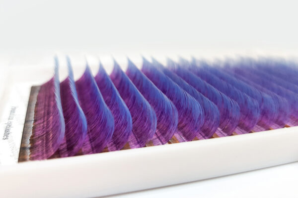 Color Ombre Eyelash Extensions Tricolor (Black/Purple/Blue) PLATINUM 0.07 CC MIX 8–14 mm - Image 3
