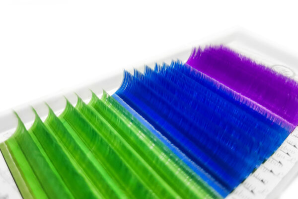 Color Lash Extensions MIX (Purple/Blue/Green) PLATINUM 8–13 mm - Image 2