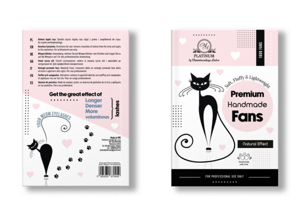 Ready Fan Eyelash Clusters 3D Curl C MIX 7–14 mm 1600 fans PLATINUM - Image 3