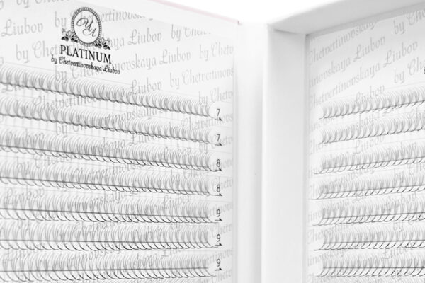 Ready Fan Eyelash Clusters 3D Curl C MIX 7–14 mm 1600 fans PLATINUM - Image 2