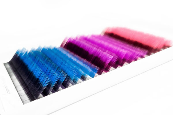 Color Eyelash Extensions Ombre MIX (Pink/Purple/Blue) PLATINUM 0.07 L MIX 8–13 mm - Image 4