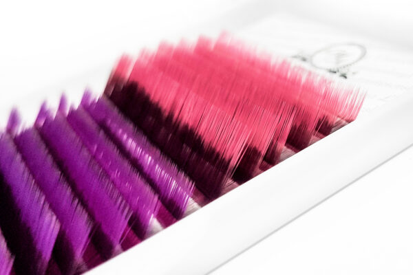 Color Eyelash Extensions Ombre MIX (Pink/Purple/Blue) PLATINUM 0.07 L MIX 8–13 mm - Image 3