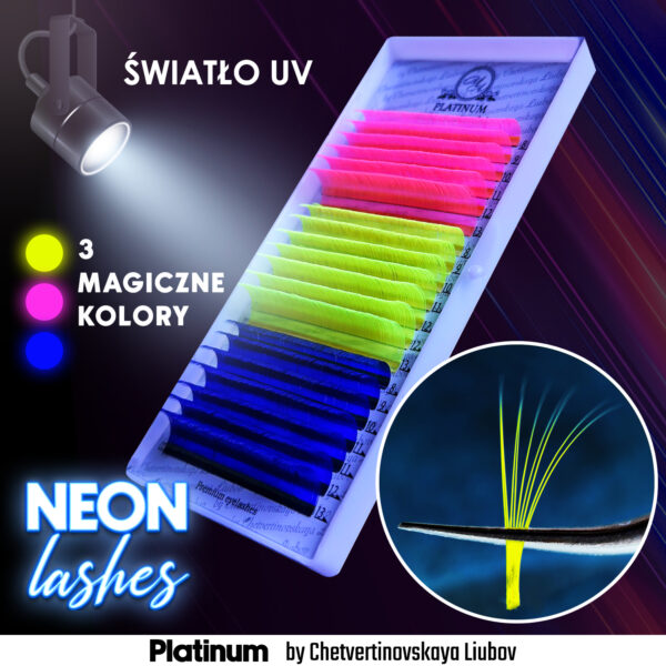 Neon Color Eyelash Extensions PLATINUM 0.07 MIX 8–13 mm - Image 9