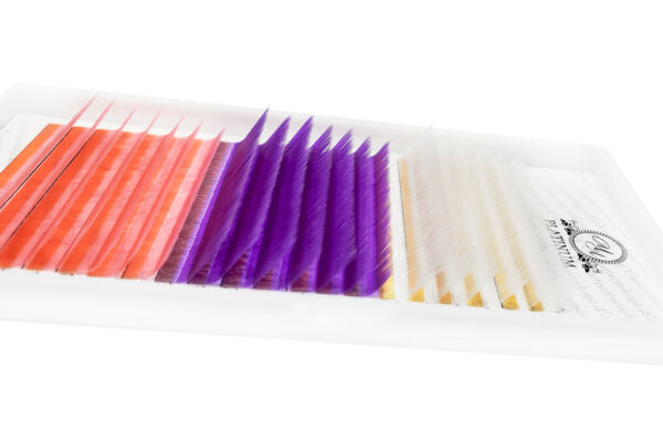 Color Lash Extensions MIX (White/Pink/Purple) PLATINUM 0.07 L MIX 8–13 mm - Image 4
