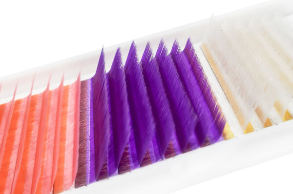 Color Lash Extensions MIX (White/Pink/Purple) PLATINUM 0.07 L MIX 8–13 mm - Image 3