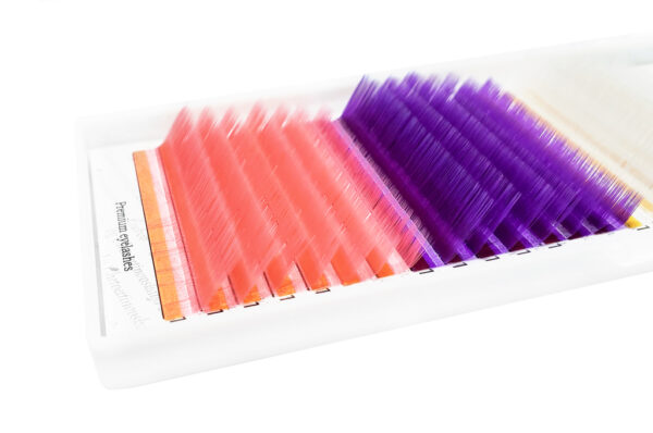 Color Lash Extensions MIX (White/Pink/Purple) PLATINUM 0.07 L MIX 8–13 mm - Image 2