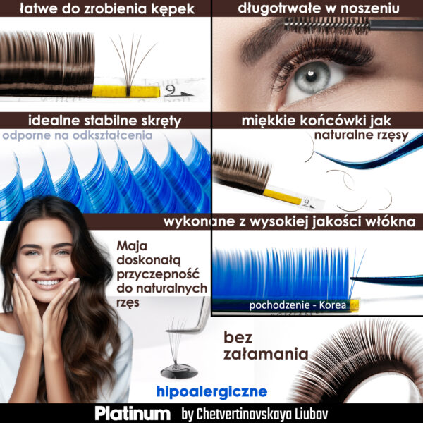 Brown Eyelash Extensions Сurl C Mix 20 lines PLATINUM - Image 3