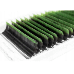 Color Eyelash Extensions Ombre Green PLATINUM CC MIX 8–14 mm