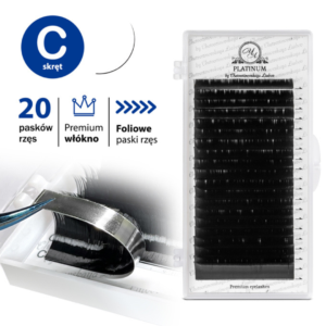 Black Eyelash Extensions Сurl C Mix 20 lines PLATINUM