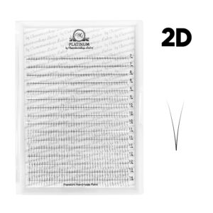 Ready Fan Eyelash Clusters 2D Curl D MIX 7–14 mm PLATINUM