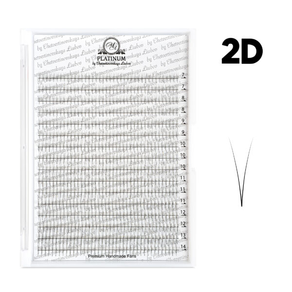 Ready Fan Eyelash Clusters 2D Curl L MIX 7–14 mm PLATINUM
