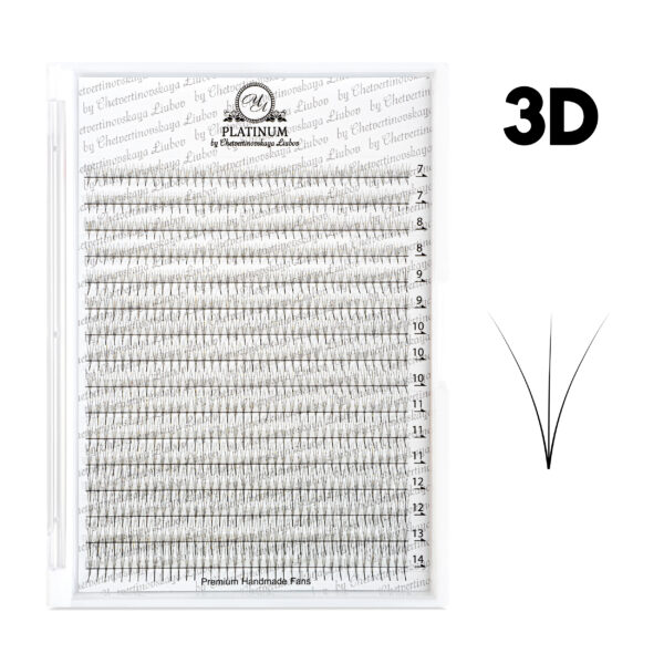 Ready Fan Eyelash Clusters 3D Curl L MIX 7–14 mm PLATINUM