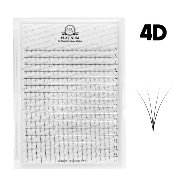 Ready Fan Eyelash Clusters 4D Curl C MIX 7–14 mm PLATINUM