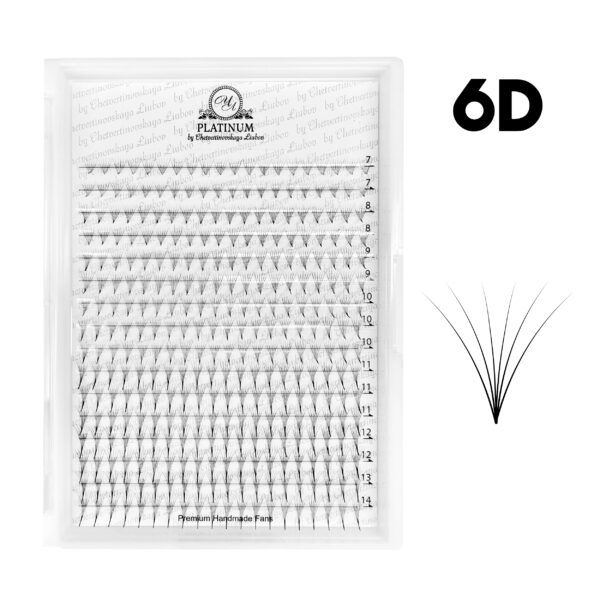 Ready Fan Eyelash Clusters 6D Curl C MIX 7–14 mm PLATINUM