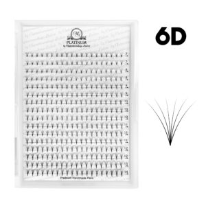 Ready Fan Eyelash Clusters 6D Curl D MIX 7–14 mm PLATINUM
