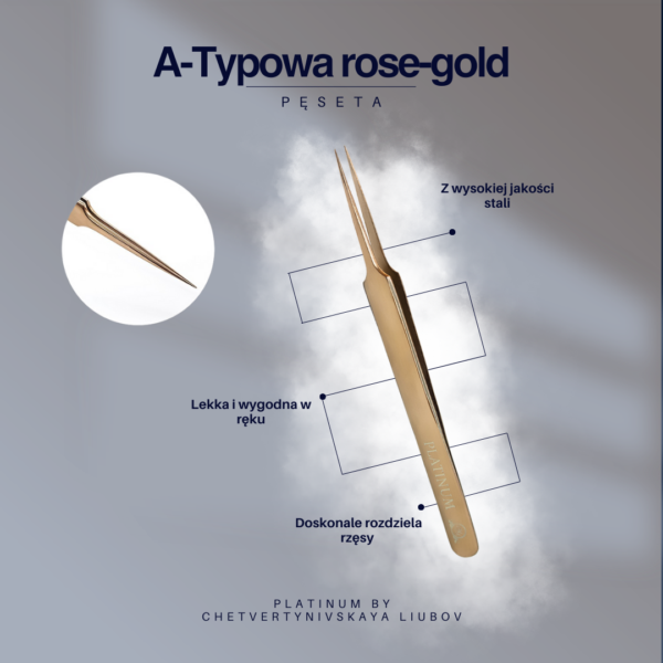 А-Тип Пінцет Rose Gold PLATINUM - Зображення 2