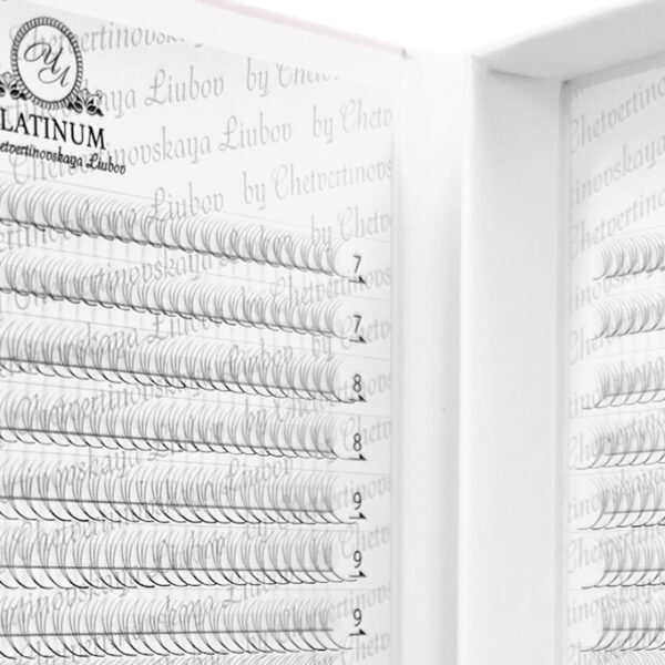 Ready Fan Eyelash Clusters 3D Curl D MIX 7–14 mm 1600 fans PLATINUM - Image 4