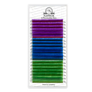 Color Lash Extensions MIX (Purple/Blue/Green) PLATINUM 8–13 mm