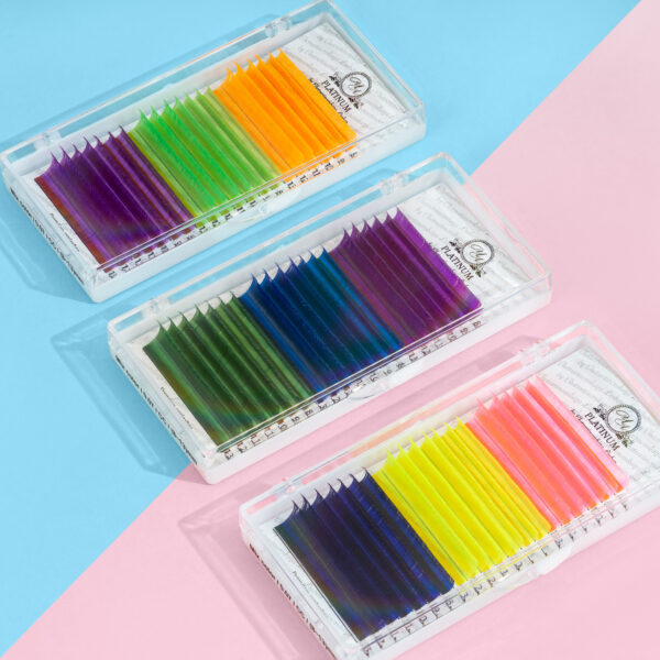 Color Lash Extensions MIX (Purple/Blue/Green) PLATINUM 8–13 mm - Image 5