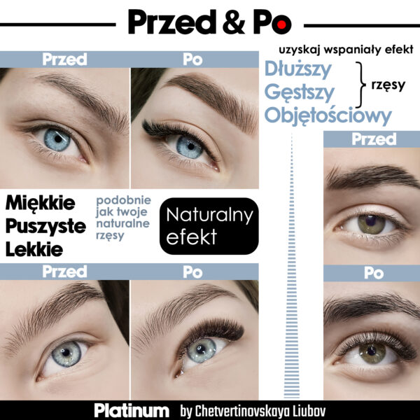 Dark Choco Eyelash Extensions Сurl С Mix 20 lines PLATINUM - Image 8
