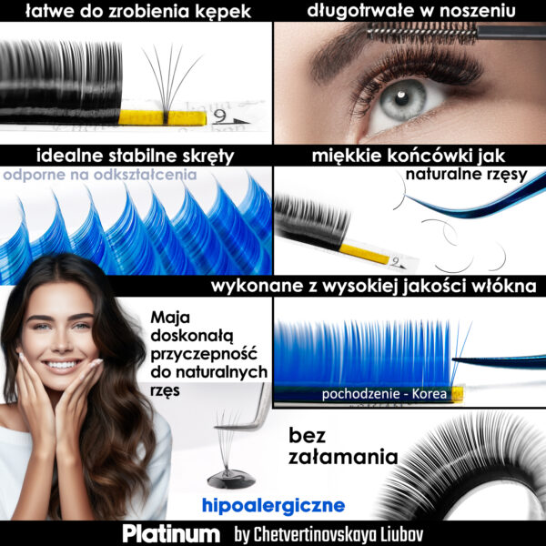Dark Choco Eyelash Extensions Сurl С Mix 20 lines PLATINUM - Image 5