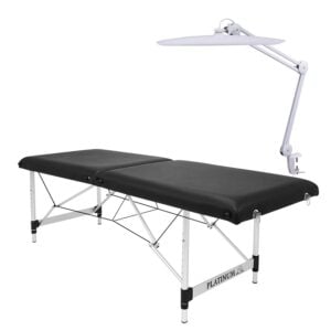 Set №6: Klappbare Kosmetikliege 60 cm PLATINUM + Schattenfreie LED-Lampe PLATINUM