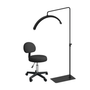 Set №10: PLATINUM Kosmetikstuhl mit Rückenlehne + Schattenlose Kosmetiklampe MOON G PLATINUM