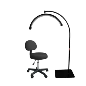 Set №11: PLATINUM Cosmetic Chair with Backrest + MOON С PLATINUM Shadowless Cosmetic Lamp